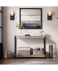 gaomon 2-Tier Narrow Console Table for Sofa or Entryway - Modern Farmhouse Accent Table with Open Shelf