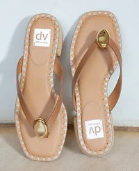 Dv Dolce Vita Women's Nuala Whipstitch Embellished Thong Slip-On Dress Sandals
