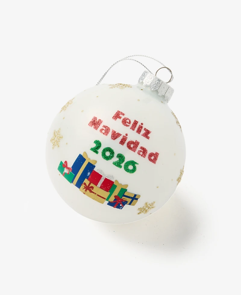 Holiday Lane Feliz Navidad 2025 Glass Christmas Tree Ball Ornament, Exclusively at Macy's