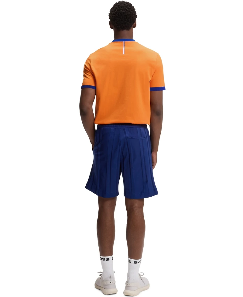 Boss by Hugo Men's Stretch-Cotton Netherlands Country Flag Logo T-Shirt