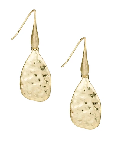 Patricia Nash Gold-Tone Hammered Ring Collection Tear Drop Earrings