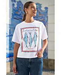 Yumi Women's Cotton Summer Motif T-Shirt