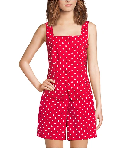 Lands' End Women's Poplin Square Neck Vest