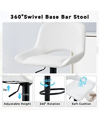 Rainsken Swivel Bar Stools Set of 2, with Linen Fabric Cushion, Metal Leg Kitchen Island Chairs, Holds Up to 250 lbs, for Restaurant, Dining Room