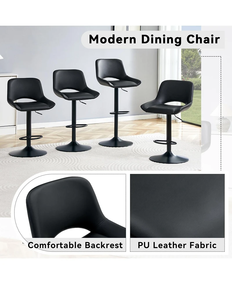 Rainsken Swivel Bar Stools Set of 2, with Linen Fabric Cushion, Metal Leg Kitchen Island Chairs, Holds Up to 250 lbs, for Restaurant, Dining Room