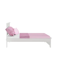 Max & Lily Full Bed Frame with Panel Headboard, Modern Farmhouse Solid Wood Platform