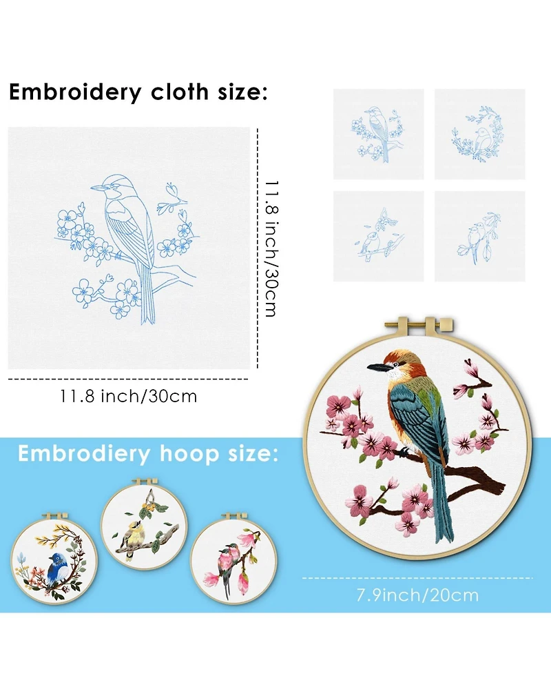 Gnuadz 4 Sets Embroidery Kit Cross Stitch Beginner Craft