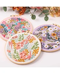 Gnuadz 3 Pack Embroidery Starter Kit Cross Stitch Beginner Plastic Rings Threads