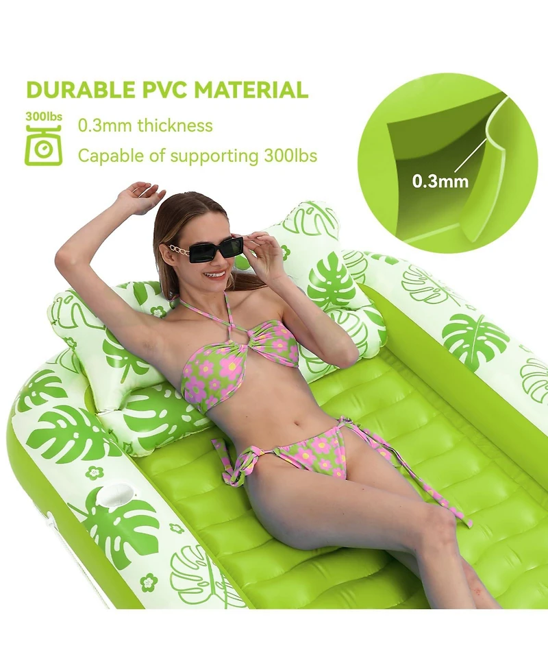Gnuadz Inflatable Tanning Pool Lounger Float Pillow Sunbathing Bed 71"x47"