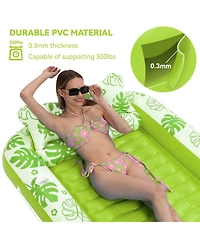 Gnuadz Inflatable Tanning Pool Lounger Float Pillow Sunbathing Bed 71"x47"