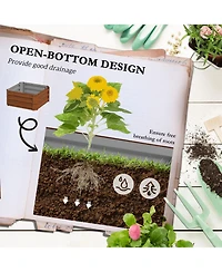 Outsunny Galvanized Raised Garden Bed w/ Tomato Cage,