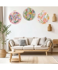 Gnuadz 3 Flower Flower Embroidery Kit Beginners Hoop Diy Craft