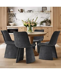 Maison Boucle Modern Upholstered Dining Chairs Set of 2, Curved Back, Armless
