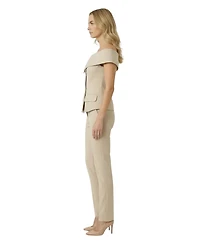 Modenaire Women's Off-The-Shoulder Foldover-Collar Top