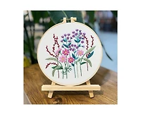 Gnuadz 5 Sets Floral Embroidery Kit Beginners Pattern Instruction Video