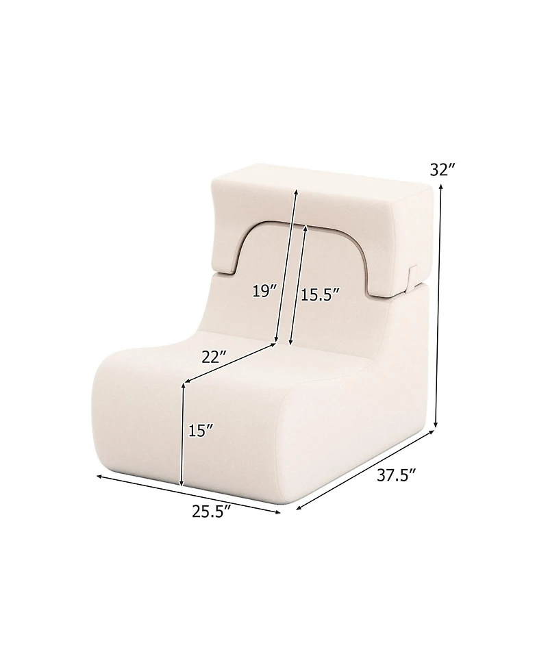 Gouun Ergonomic Floor Chair Lazy Sofa with Detachable Headrest