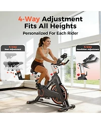 Fed Fitness Light-Commercial Magnetic Exercise Bike, 45LB Flywheel, 100-Level Resistance, 350LB Capacity, 20dB Ultra-Quiet and Large Hd Display