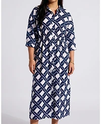 Universal Standard Plus Paros Drawstring Linen Shirtdress