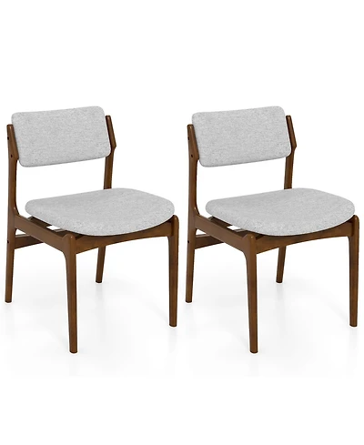 Slickblue Upholstered Dining Chairs Set of 2 with Cushioned Seat and Rubber Wood Legs