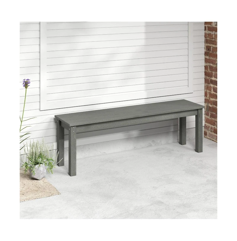 Gouun Steel Frame Garden Bench 55-Inch with Backrest