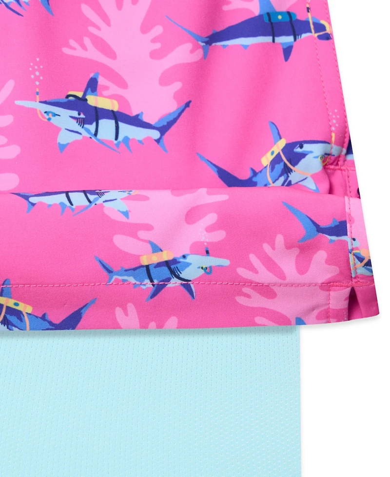 Chubbies Girls' 7-20 The Great Pink Sharks Swim Trunk