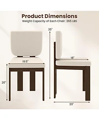 Slickblue Set of 2 Wooden Dining Chairs with Rubber Wood Frame for Kitchen and Living Room