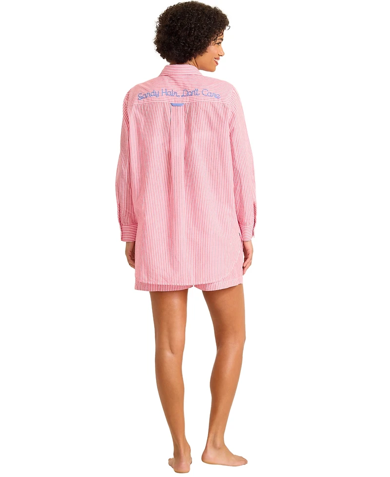 Tommy Bahama Women's Long-Sleeve Swim Cover Up Shirt
