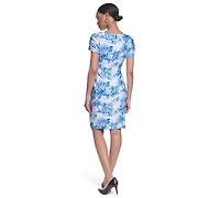 Women's Puff Sleeve Boat Neck Dress