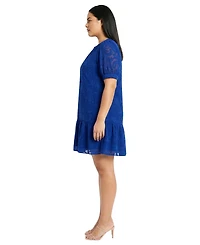 London Times Plus Notch Neck Dress