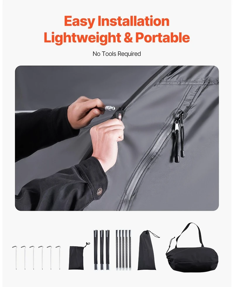 Gouun Outdoor Bike Storage Tent for 5+ Bikes, Waterproof Fan-Shaped Cover with Ventilated Window