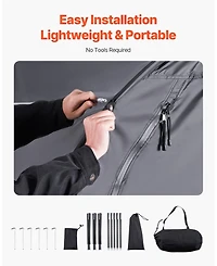 Gouun Outdoor Bike Storage Tent for 5+ Bikes, Waterproof Fan-Shaped Cover with Ventilated Window