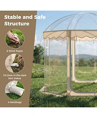 Gouun Pop Up Clear Bubble Tent 10x10 ft for 8-10 People, 540-Degree Panoramic Pvc Weatherproof Pod