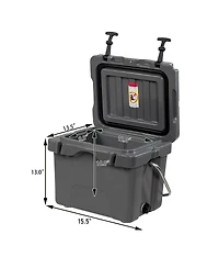 Gouun 16-Quart 24-Can Portable Insulated Ice Cooler with 2 Cup Holders, Lightweight Camping Chest