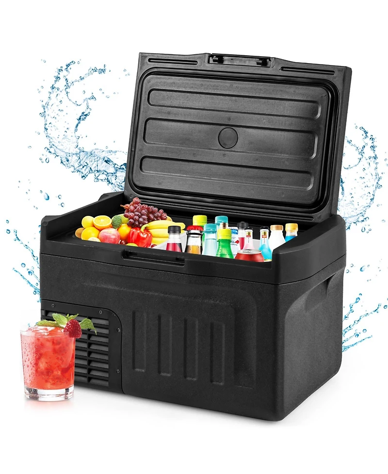 Gouun 12V Portable Car Refrigerator 23 Qt with Touch Panel, Removable Divider and Compressor Cooling