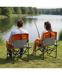 gaomon 1PC Portable Outdoor Camping Chair, Aluminum Folding Director Chair with Side Pocket