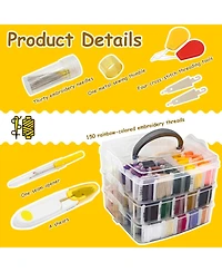 Gnuadz 187pieces Embroidery Floss Cross-stitch Thread Kit Tailoring Tools Friendship Bracelets Sewing Handicraft Diy