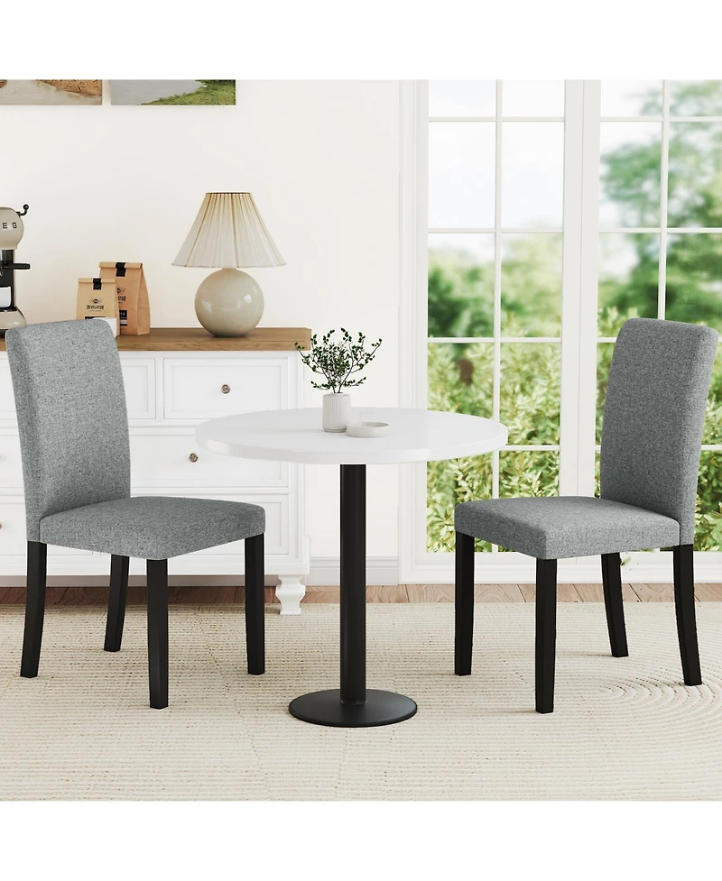 Slickblue Dining Chair Set of 2 Mid Century Style with Solid Rubber Wood Legs