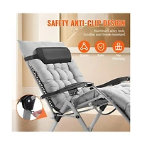 Sugift 33 in Zero Gravity Recliner Lounge Chair with Headrest Footrest and Cup Holder