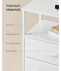 Slickblue Led Smart Bedside Table with Charging Station and App Control