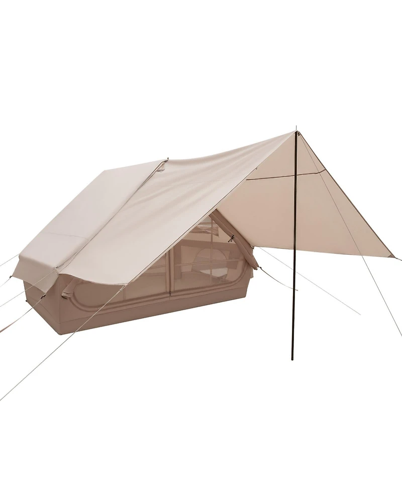Gouun 4-6 Person Inflatable Camping Tent with Covered Porch, Carrying Bag and Quick Air-Beam Setup