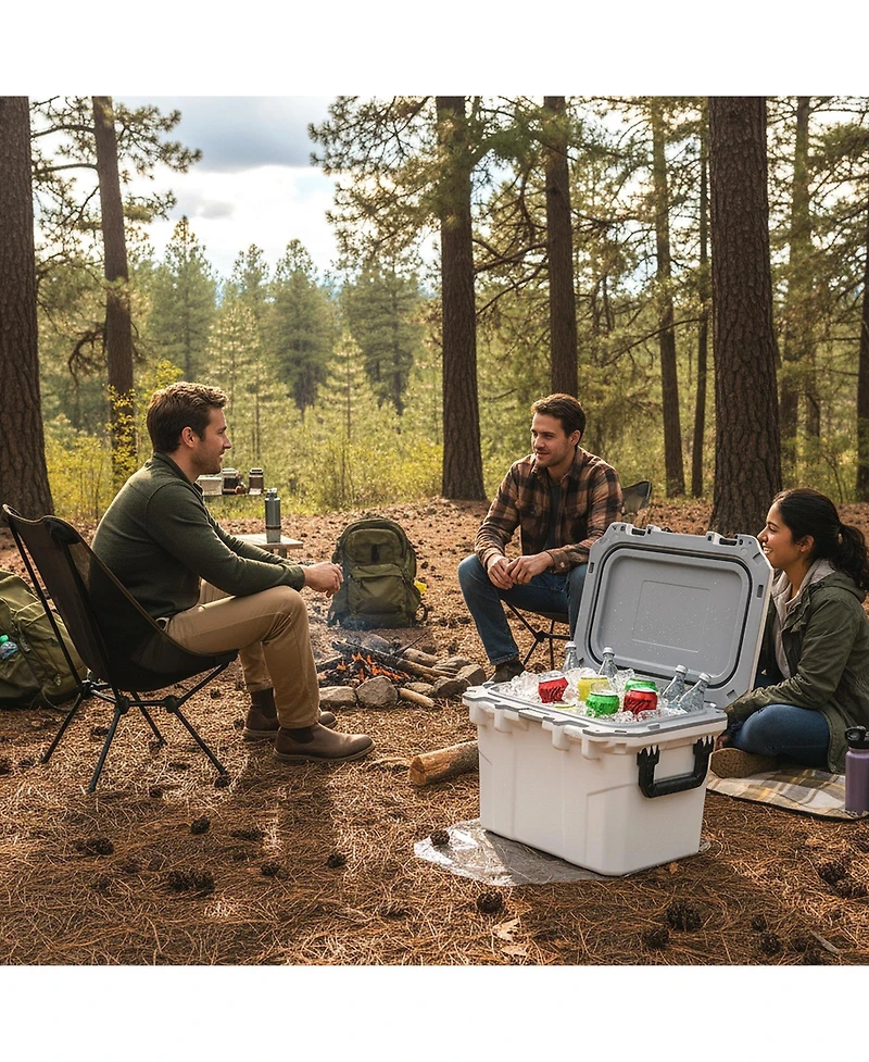 Gouun 53-Quart Ultra-Light Injection Molded Hard Ice Chest, Heavy-Duty Portable Cooler for Camping