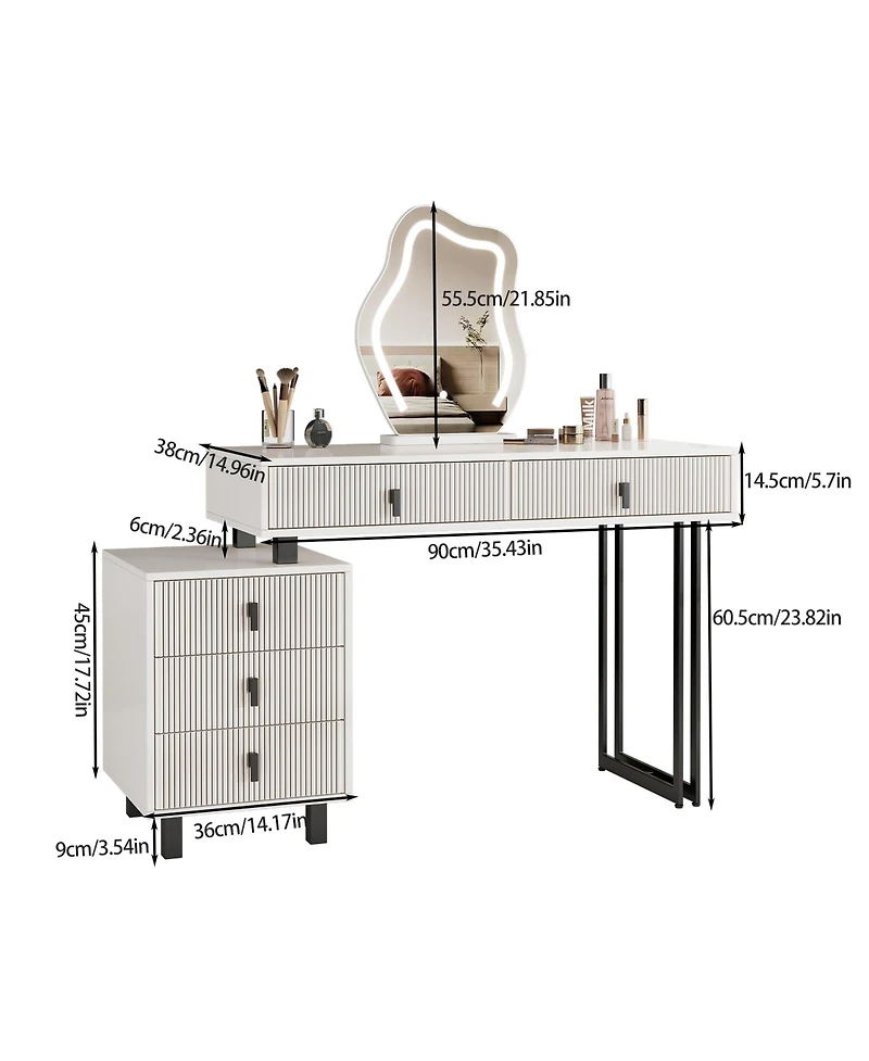Rainsken Modern Vanity with Cloud Led Mirror