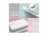 Aronkl Collapsible Bpa Free Pet Bathtub with Drain Plug for Small to Medium Dogs and Cats