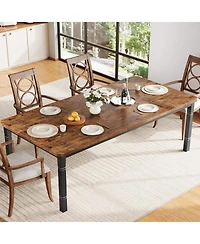 gaomon 79" Industrial Dining Table with Chamfer Corner Kitchen Table with Heavy Duty Metal Legs for Dining Room, Kitchen, Living Room