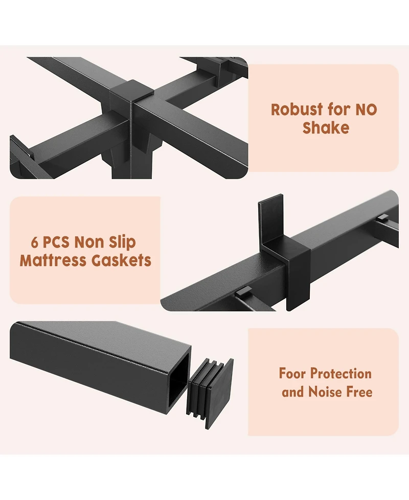 homfan 10 Inch Heavy Duty Metal Platform Bed Frame