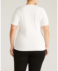 Universal Standard Plus Henley Short Sleeve Ribbed Tee