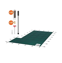 Sugift Inground Pool Safety Cover 20x38 ft Rectangular Winter Mesh Cover