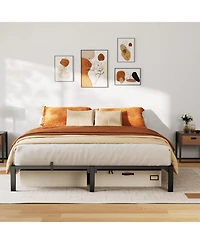 homfan 10 Inch Heavy Duty Metal Platform Bed Frame - Reinforced Iron Slats and Legs, 800 lbs Capacity, Noise Free