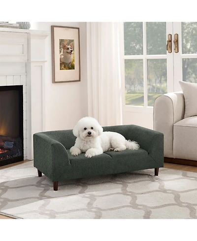 Clihome Dog Sofa with Arms and Backrest, Modern Pet Bed for Small/Medium Dogs