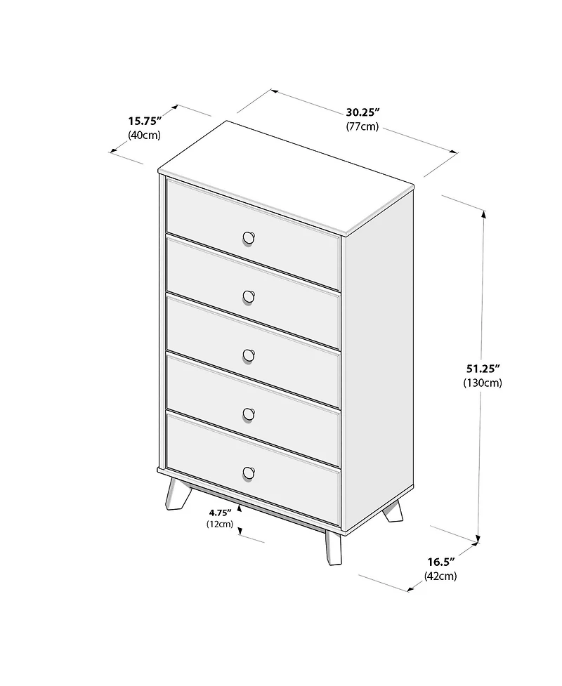 Max & Lily 5 Drawer Dresser.